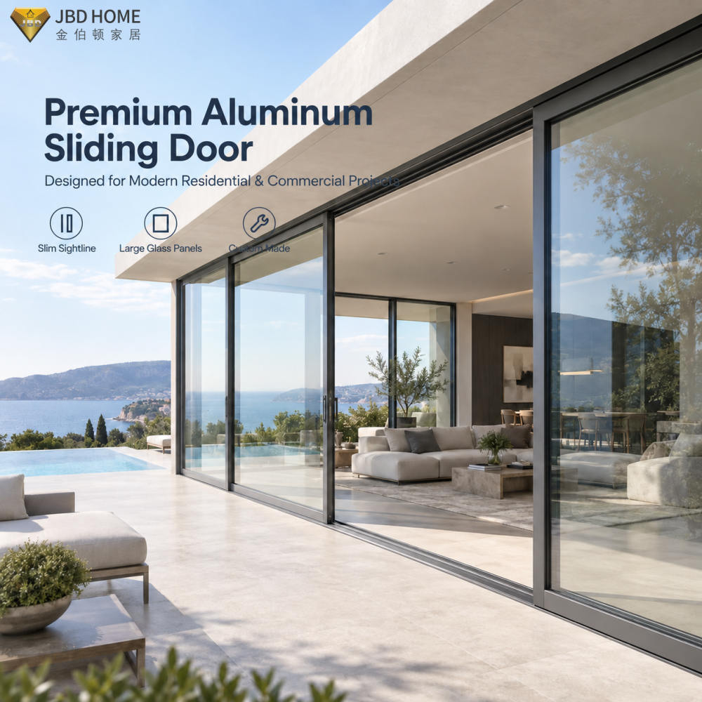 Factory Direct Supply Interior Double-layered Tempered Glass Automatic Aluminum Sliding Glass Door Windproof For Houses · image 3