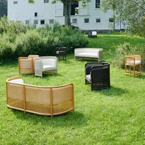 Pasokan pabrik gaya rotan kayu desain anyaman kursi tunggal