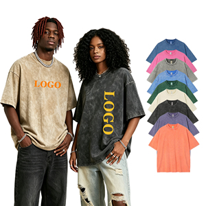 เสื้อยืดทรงโอเวอร์ไซส์ผ้าคอตตอนหนัก 280gsm ล้างสีแบบแอซิดวอช พิมพ์โลโก้ตามสั่ง ขายส่งสำหรับผู้ชาย - Product Image 1