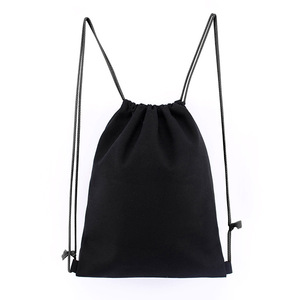 Customizable Drawstring <b>Canvas</b> <b>Backpack</b> Eco-Friendly Blank Storage Double-Shoulder Cotton Bag For General Packaging Zhejiang - Product Image 4