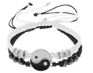 Venta caliente 1 par de pulsera de Tai Chi pulsera de moda Yin Yang colgante para pareja amigos gargantilla regalos de joyería