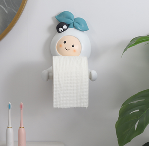 Portarrollos de papel higiénico para almacenamiento en el baño del hogar, tubo de toalla de papel sin uñas de dibujos animados de resina creativa Mr. <span class=keywords><strong>Bo</strong></span> - Product Image 3