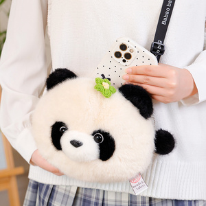 Bolso de Hombro/Bandolera de Felpa con Forma de Animal de Dibujos Animados Kawaii, Panda, Mapache, Flor, para Mujer, Bolso de Regalo - Product Image 3