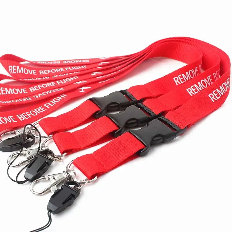 High Quality Breakaway Custom Silkscreen Printing Logo Polyester Airbus Lanyards for Mobile Phone