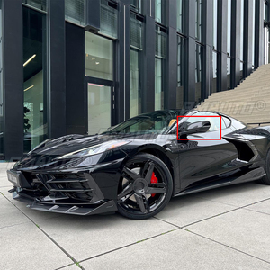Une paire de coques de rétroviseurs latéraux pour Chevrolet Corvette C8 2020-2023, accessoires de voiture, aspect carbone noir brillant - Product Image 6