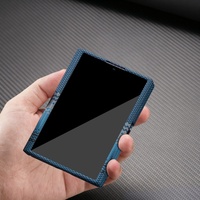 Casing Ponsel Magnetik Tekstur Serat Karbon Mewah untuk Samsung Z Fold 8 Ultra 4 5 6 7 Dengan Pelindung Layar Depan Anti Benturan