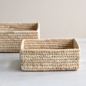 Cesta de Picnic de hoja de fecha grande moderna ecológica tejida a mano, portador de almacenamiento al aire libre para uso esencial en la cocina y la sala de estar - Product Image 3