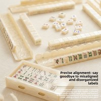 Jeu de tuiles de mahjong personnalisées de luxe en nacre dorée à motifs floraux, tuiles de mahjong américaines en nacre