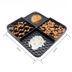 Grosir tempat makan Puzzle hewan peliharaan silikon ramah lingkungan desain Modern tikar Lick makanan lambat pola Solid mangkuk binatang kecil anjing kucing - Product Image 2