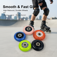Roues de patinage en polyuréthane PU 82A 85A 64mm 70mm 72mm 76mm 80mm pour patins à roulettes en ligne 4 roues