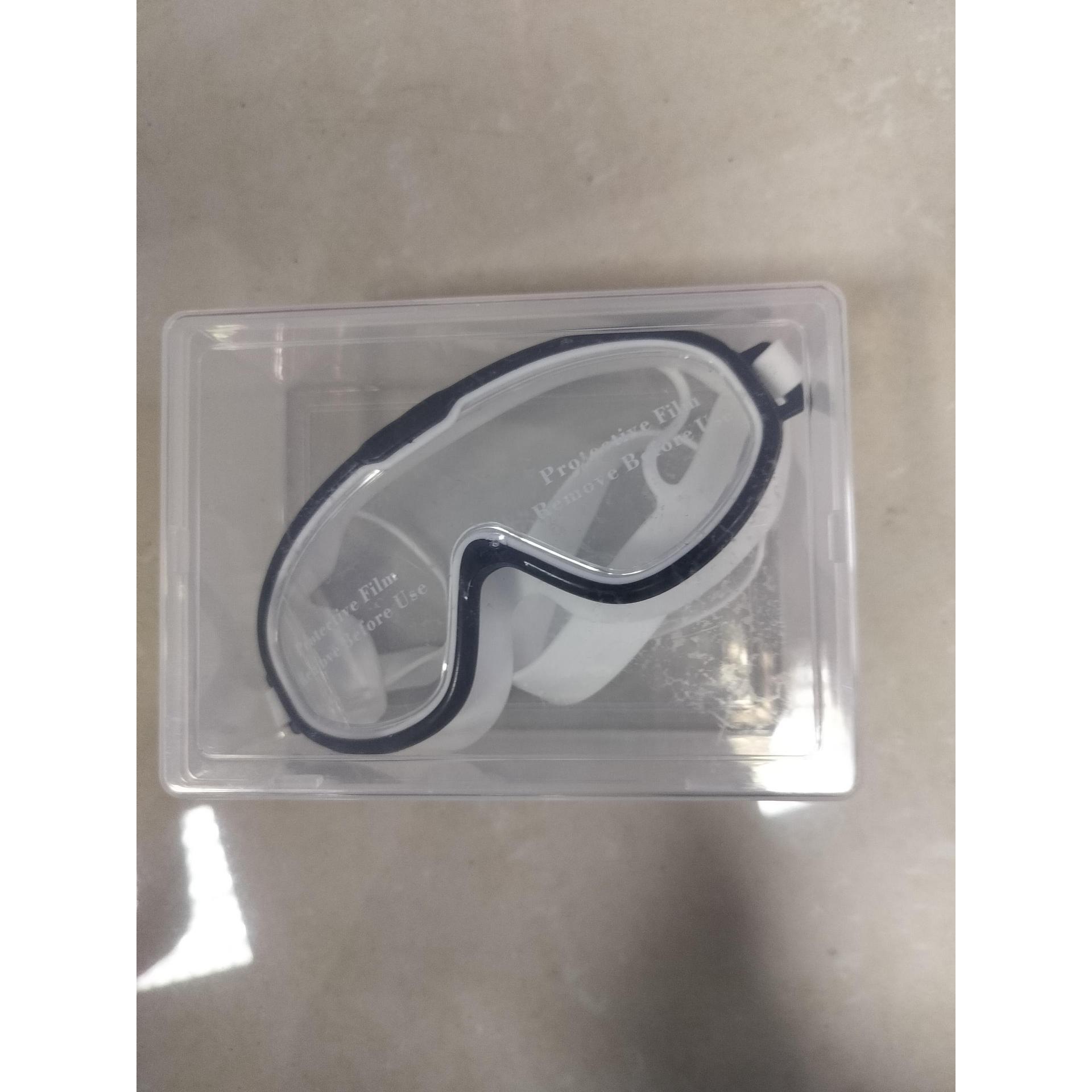 Caja de almacenamiento para gafas de natación blanca y negra.
