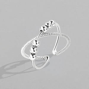 <span class=keywords><strong>Anillo</strong></span> de ansiedad minimalista para niñas y mujeres, anillos giratorios para hombres, <span class=keywords><strong>anillo</strong></span> de cuentas en espiral de acero inoxidable antiestrés, regalo de joyería - Product Image 1