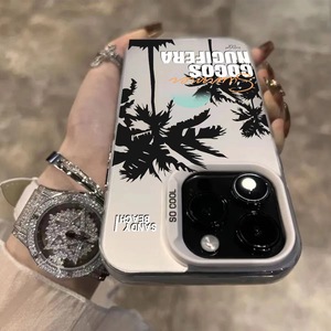 Hợp Thời Trang Mùa Hè Tối Giản Cocos Nucifera Trường Hợp Điện Thoại Cho Iphone 7 8 11 12 13 14 15 16 Pro Max Sang Trọng Mát Điện Thoại Phụ Kiện - Product Image 6