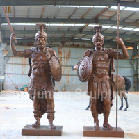 Statue de guerrier en Bronze Antique taille réelle pour décoration de cour, prix bas