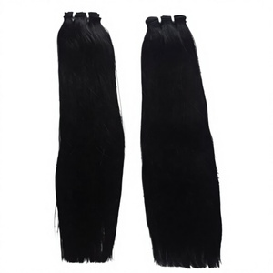 Nandee House Cabello Virgen Indio Remy Semi Doble Trama Ondulado Profundo Natural Tejido a Máquina Doble Trama Extensiones 100g Navidad - Product Image 1