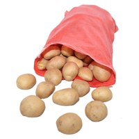 Sacs en filet PP Leno agricoles robustes rouges - Récolte, stockage et transport pour pommes de terre, carottes, oignons