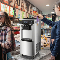 Machine à glace molle et yaourt glacé professionnelle en acier inoxydable, état neuf, avec engrenages, pour la préparation de lait, eau et ingrédients fruités