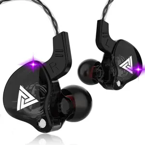 QKZ AK6 HiFi Stereo bas kulaklık dinamik monitör kulaklık müzik kulaklıklar 3.5mm koşu kablolu kulak içi mikrofonlu kulaklık