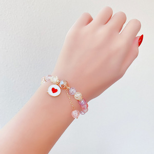 สร้อยข้อมือรูปการ์ตูนสำหรับเด็ก,สร้อยข้อมือประดับลูกปัดแก้วเจ้าหญิงสำหรับเด็กผู้หญิงเครื่องประดับสำหรับนักเรียน - Product Image 5