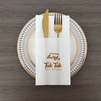 Serviettes Airlaid de qualité supérieure Serviettes personnalisées avec logo Serviettes en tissu jetables avec poche à couverts