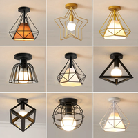 Plafonnier LED industriel moderne avec télécommande, en fer, à montage en surface, pour couloir, hall, intérieur, décoration de la maison