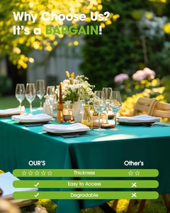 Nappe jetable en PEVA rectangulaire imperméable décorative personnalisée de qualité supérieure pour les mariages - Product Image 4