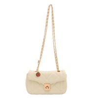 Sac à bandoulière matelassé en cuir PU pour femme, sac à main de luxe de créateur avec chaîne dorée, sac bandoulière