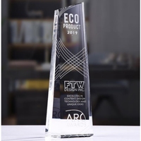 Trophée personnalisable ADL K9 en cristal, plaque de récompense en verre transparent avec technique de sablage, logo personnalisé pour cadeaux de bienvenue
