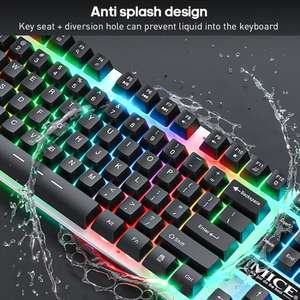 Bonne qualité <span class=keywords><strong>iMICE</strong></span> AN-350 104 touches suspendues Keycaps sensation mécanique brillant ensemble <span class=keywords><strong>clavier</strong></span> et souris de jeu filaire - Product Image 6