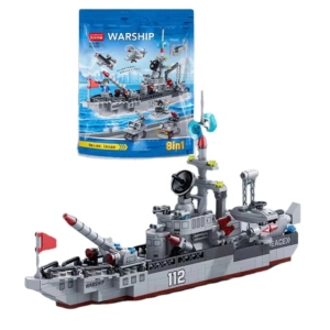 Tùy chỉnh ABS PC xây dựng khối thiết lập DIY <span class=keywords><strong>3D</strong></span> tàu sân bay Tàu chiến mô hình đồ chơi giáo dục cho 5-7 có tính năng động vật cảnh quan - Product Image 1