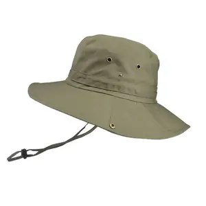 Cappello da pescatore ad asciugatura rapida con stampa Logo in bianco con ricamo sportivo sportivo esterno Anti UV per esterni cappelli a secchiello a prova di acqua