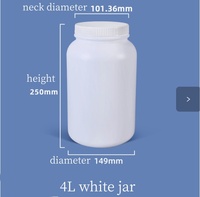 Offre Spéciale – Pot Rond en Plastique HDPE de 2L, 3L, 4L, Qualité Alimentaire, à Large Ouverture, avec Couvercle à Vis et Impression Sérigraphique