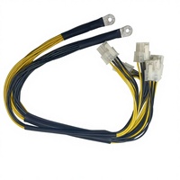 وصلة طاقة مخصصة لوحدة معالجة الرسومات (GPU) من طرف حلقي إلى 4x 6+2 موصل PCIe، سلك نحاسي 18AWG لتزويد طاقة الخوادم والتعدين، OEM ODM