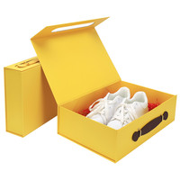 Boîtes d'emballage de luxe avec laminage mat, boîtes pliantes avec aimants, boîte avec poignée, boîte personnalisée pour vêtements, boîte à chaussures