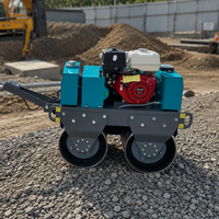Mini-rouleau compresseur vibrant à double tambour de marque chinoise, 0,5 tonne, 0,6 tonne, 0,62 tonne, à conducteur marchant, pour asphalte, diesel et essence