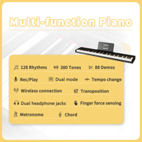 LeGemCharr Electronic Piano Keyboard Piano 88 Keys Musical Keyboard 88 Key Electronic Piano Organ