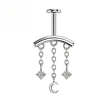 Bijou de piercing corporel en titane ASTM F136 G23 à filetage interne, pour hélix supérieur et cartilage, vente en gros, fournisseur OEM, ODM