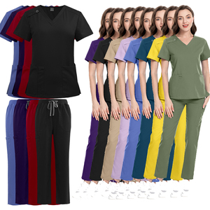 Conjunto de Uniformes Médicos Personalizados al por Mayor para Mujer, de Poliéster, Rayón y Spandex Elástico, Uniforme de Enfermera para Hospital y Clínica, Ropa de Trabajo al por Mayor - Product Image 1