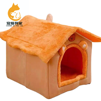 Maison et lit pour chat rectangulaires modernes, universels quatre saisons, à rayures, petits et miniatures, fermés, chauds pour l'hiver et sécurisés pour l'extérieur