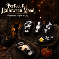 Vela Aromática de Ataúd de Halloween, Vela Fantasma 3D Espeluznante, Decoración para Mesa del Hogar, Recuerdo para Fiesta de Halloween, Regalo Festivo