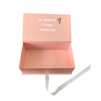 Boîte pliable et pliable avec ruban pour vêtements de femmes, logo personnalisé bon marché, feuille d'or, paquet pour robe
