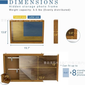Wooden Wall-<b>Mounted</b> Display Rack 50x35cm Single Layer Solid Wood Minimalist Design For Living Room Bedroom Study - Product Image 2