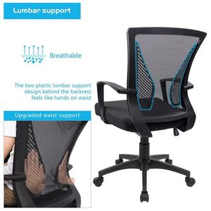 Chaise de bureau en maille pour ordinateur, couleur noire, prix de gros, avec support lombaire - Product Image 3