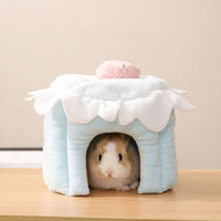 Litière pour hamster, lit pour cochon d'Inde, accessoires de sommeil pour cochon d'Inde, lit chaud et doux pour petits animaux, maison en peluche pour hamster en hiver