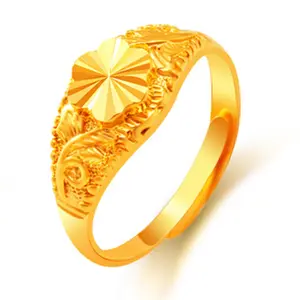 Vietnam Sand Gold Rose Female Ring Brass Gold Plated Fair Cross-Border Ring Wholesale