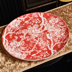 Red Floral Animal Print Bone China <b>Dinnerware</b> <b>Set</b> Porcelain Tableware <b>For</b> Wedding Home Banquet Party - Product Image 5