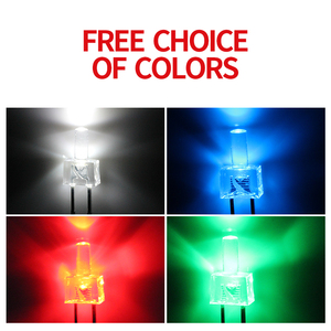 1000 unità Per pacchetto 2mm di alta testa <span class=keywords><strong>piatta</strong></span> trasparente lungo piede rosso blu verde bianco <span class=keywords><strong>LED</strong></span> luce diretta <span class=keywords><strong>lampadina</strong></span> - Product Image 3