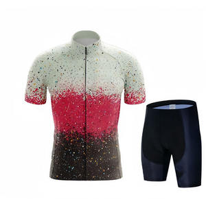 Gradient Splatter Starry Sky Printed <b>Cycling</b> Jersey Shorts Set Full Zip Quick Dry Breathable Custom Sublimation Unisex Bike Kit - Product Image 3
