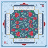 Ubin Mahjong Amerika Akrilik 4-Lapis 30x22mm 160 Buah Merah Putih Berukir Pola Bunga Mawar dengan Alas untuk Pesta Keluarga