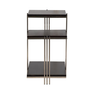 Tavolino Moderno a Tre Ripiani con Struttura in Metallo e Piano in Legno per Arredamento Casa - Product Image 3
